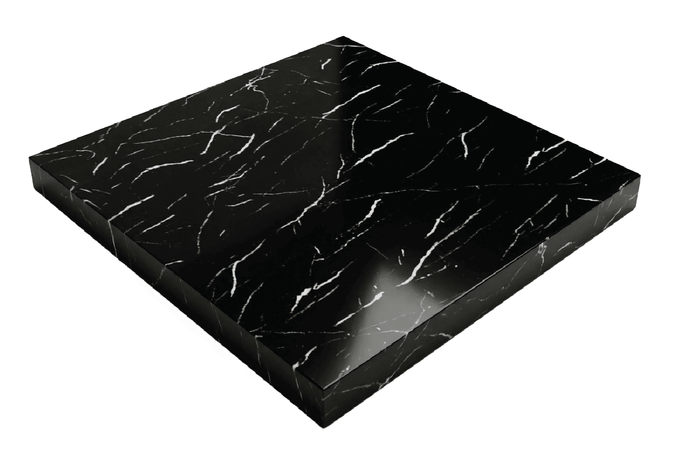 Placa tipo Mármol Negro Marquina (122 X 244 x 3mm)